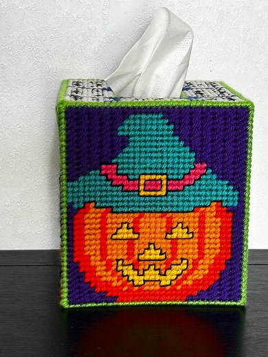 Halloween Plastic Canvas Tissue Box Cover - Etsy