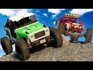 NOOB VS PRO? Surviving a BIG Mountain in Rock Crawlers in BeamNG Drive Mods!