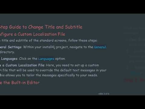 How to Effectively Change the Title and Subtitle in install4j Installers