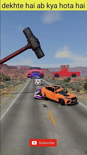 Giant Hammer Crushes Tiny to Huge Cars |BeamNG.drive Crash Test