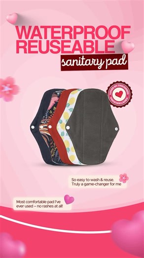 Flourish Official Store on Instagram: "Flourish New Waterproof Women Cloth Sanitary Napkin Menstrual Pad Reusable, Period Pads, Sanitary Pads FEATURES : Eco-friendly: Easily washable and reusable sanitary pads Economical: Each pad can be used for 3-5 years Safe: Inner layer is leak proof of sanitary pads Easy to clean: Simply rinse sanitary pad with cold water, machine wash and just dry Reuse: You can reuse trust sanitary pads after machine wash and dry The washable menstrual pads are manufactur