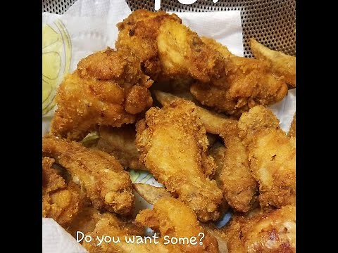 Frying chicken using potato starch