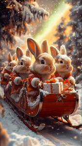 Little Santa’s 🐇❤️🎄 #Bunny #santa #Christmas #cute #animal #aianimation #aiart #viral #fantasy #relaxing #adventure | Fantasyspire AI