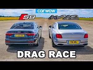 Audi S8 vs Bentley Flying Spur - DRAG RACE *V8 vs W12*
