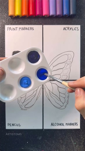 Step-by-step acrylic butterfly art tutorial