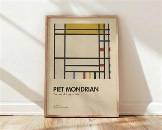 Piet Mondrian, Abstract Painting, Fine Masterpiece, Iconic Gallery, Wall Art, Print, Poster, Deco - Etsy