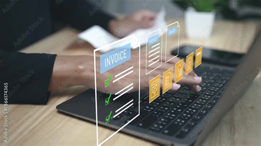 E-Invoice and Digital billing concept, efficient financial management, payment tracking, and billing automation in business environments.