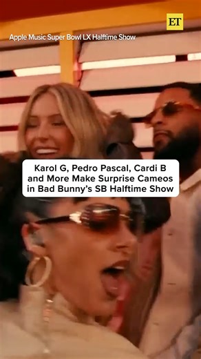 From Pedro Pascal to Karol G, all of the celebs wanted to be in Bad Bunny's casita for his Super Bowl halftime performance! 📸 | Entertainment Tonight