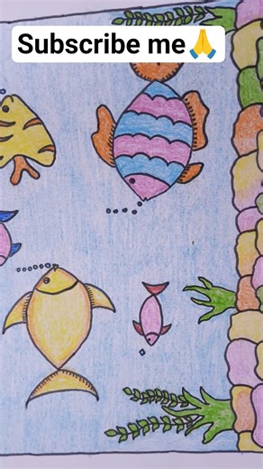 Easy Fish Drawing with Colour Pencil 🐟✨ #shorts #youtubeshorts #shortsfeed #trendingshorts
