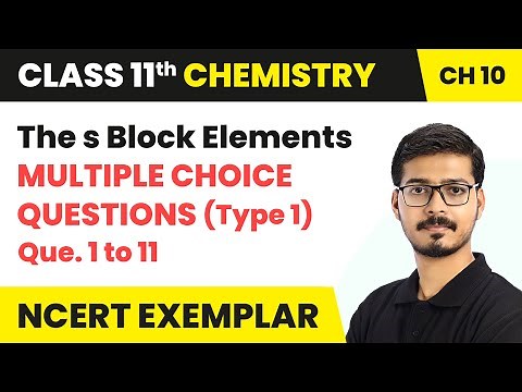 The s Block Elements - Multiple Choice Questions (Type 1) | Class 11 Chemistry Ch10 (NCERT Exemplar)