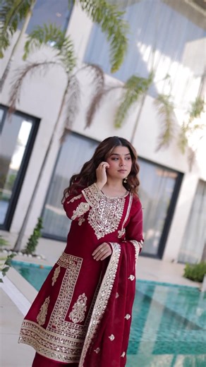 *KU-5010* 👗 *PREMIUM DESIGNER READYMADE TOP-PANT-DUPATTA COLLECTIONS 2026* 💃🏼 👉🏻 *TOP :-* 👇🏻 👉🏻 *FABRICS & WORK:-* Fendi silk with Coding Sequins Embroidered work 👉🏻 *SIZE:-* M(38