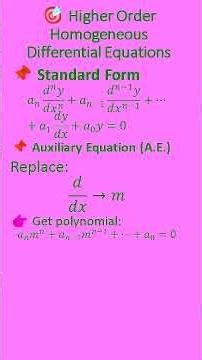 Higher Order Differential Equations Made Simple! (Easy Concept)