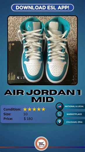 Buy & Sell Sneakers Nationally and Locally on ESL app!💯