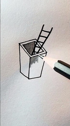 3d drawing practice using pen #3ddrawing #3dartist #sketch