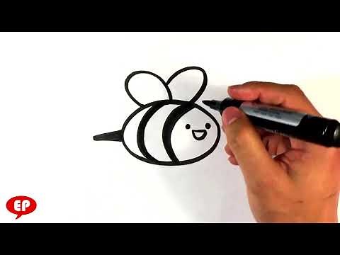 How to Draw a Bee - Cute - Easy Pictures to Draw