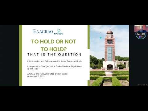 New Federal Regulations and Transcript Withholding. What does this mean to my Institution?