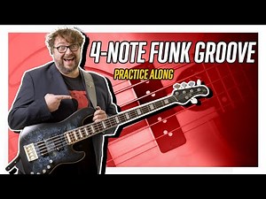 Funk Groove Practice Along with FOUR notes - Electric Bass Lesson - Let's Practice!