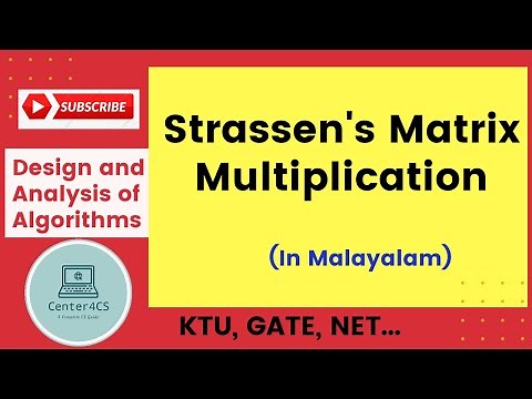 Strassen's Matrix multiplication with example| DAA