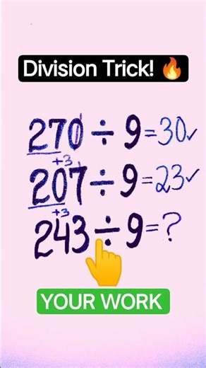 Fast Division Hack - Try This Math Trick! 🔥 #maths #mathematica #mathtricks #shorts #mathematics