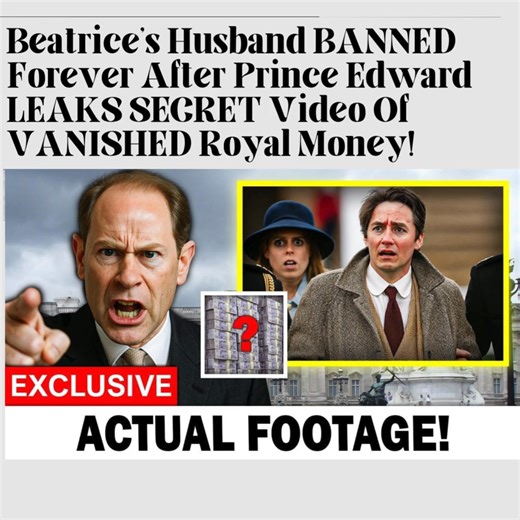 Prince Edward has leaked a secret video exposing Princess Beatrice’s husband, Edoardo Mapelli Mozzi, for creating a fake charity called the "Sun Fund" designed to siphon off vanished royal money into secret accounts. The video, reportedly recorded by Edward during a palace banquet, reveals Edoardo’s involvement in embezzlement and deception within royal financial dealings. As a result of this exposure, Edoardo was banned forever from royal events and stripped of any informal royal privileges. Th