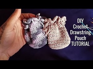 DIY CROCHET DRAWSTRING POUCH TUTORIAL