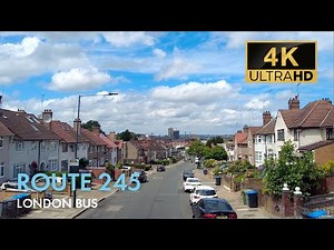 London Bus Ride, Route 245, Double Decker, 4K Virtual Tour