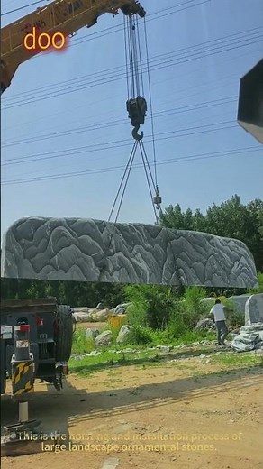 Landscape Stone Hoisting: Lifting Giant Ornamental Rock For Garden Landscaping