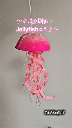 DIY Jellyfish 🪼✨ | Cardboard Pinteresty Room Decor #diy #jellyfish #craft #shorts