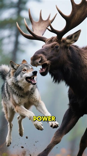 🦌🐺Moose Destroys Wolf Pack With One Move #wolves #moose #wildlife #shorts #fyp