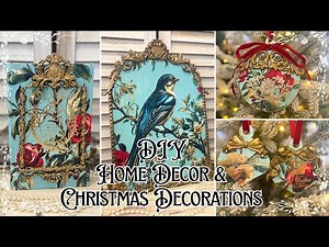 DIY French Country Home Decor & Christmas Decorations using Decoupage, Transfers & Moulds with Resin