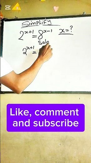 🔥 Most Students FAIL This! Solve 2^(x+1) = 8^(x−1) Easily #maths