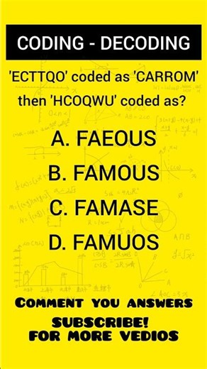 REASONING | #codingdecodingreasoning