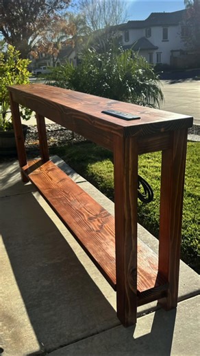 Custom Built Console Table with Recessed Power Strip