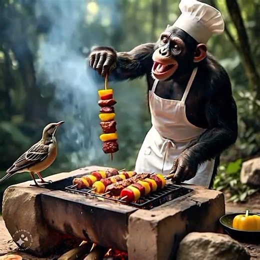 a monkey is cooking#brainrot #monkey #cookingvideo #animation #animals