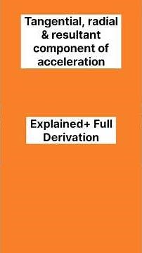 Tangential Radial and resultant acceleration | #shorts #physics