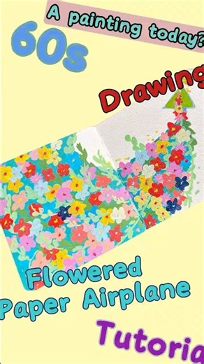 Flowered paper airplane 🌺✈️.#painting #paintingtutorial