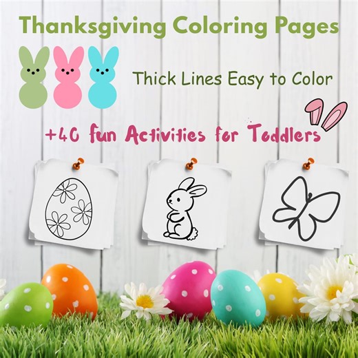 Easter Coloring Pages | 20 Bunny Spring Activities | Printable PDF Toddler Pack - Etsy