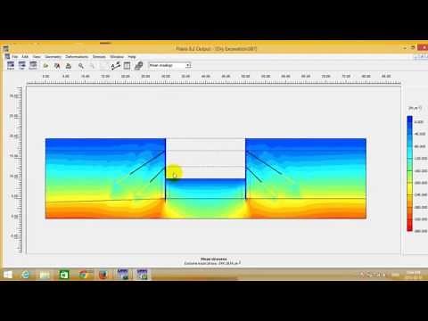 Plaxis 2D tutorial Lesson 4 Dry Excavation & Tie back wall