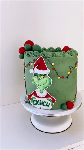 Delicious Grinch Theme Cake for Christmas Celebrations