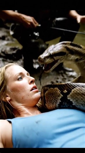 "Terrifying Python Attack While She Sleeps by the River 😨" #shorts #shortsfeed #shortsvideo