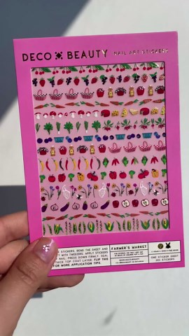 Deco Beauty Farmer's Market Nail Stickers - Lightweight & Easy-to-Apply Nail Art with Cute & Trendy Design - Durable & Long-Lasting Nail Sticker for Women, Ideal for DIY Manicures & Salon-Quality Nail