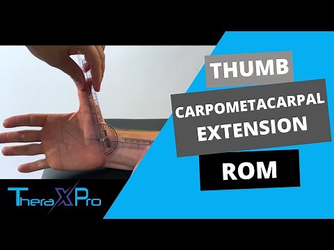 Goniometry | Thumb Carpometacarpal Joint Extension Range of Motion