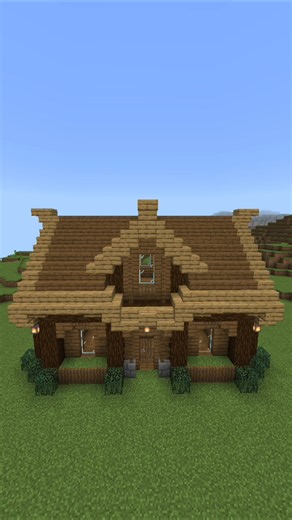 Wooden Cabin Build In Minecraft Timelapse #minecraft #shorts #asmr