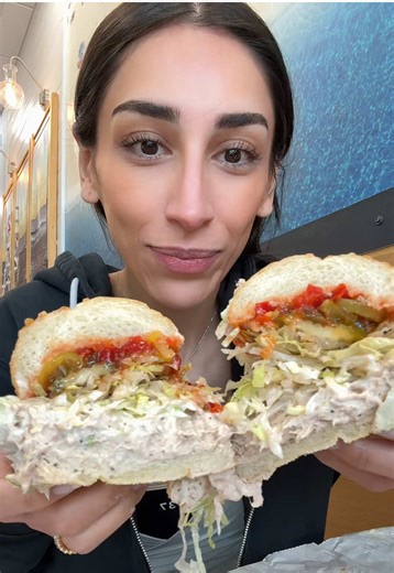 I finally tried the @jerseymikes tuna sandwich today, the way @Vinny gets it & it was actually so good #jerseymikes #tuna #tunasalad #sandwiches #mukbangs