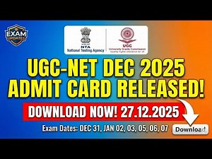 UGC NET Dec 2025 Hall Ticket Download Now | Exam Dates & Instructions