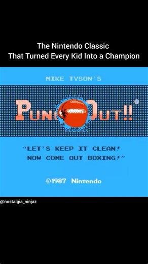 The Nostalgia Ninja 🥷🏽 on Instagram: "1987 Mike Tyson's Punch-Out - The magic of the game is the rhythm watching patterns, dodging at the perfect moment, and landing that one clean hit that turns the whole fight around. It wasn’t just a boxing game. It’s simple, fun, and still one of the most iconic games Nintendo ever made. 🥷🏽📢 Follow @nostalgia_ninjaz 👈💭 #nintendo #nes #nostalgia #punchout #miketyson #80skids #80s #retrogamer #millennial"