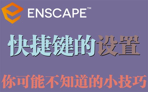 Enscape 3.x 你可能不知道的小技巧-快捷键的设置