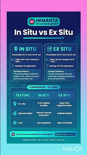 IN SITU Vs Ex Situ #englishvocabulary #englishgrammar