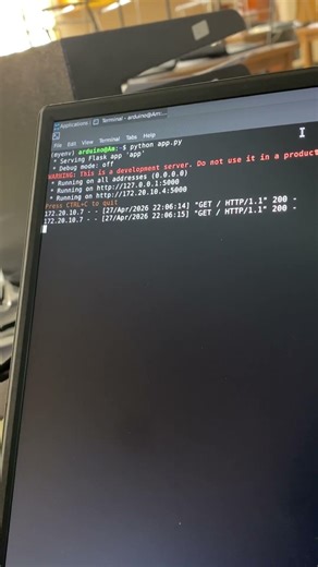 Arduino Uno Q as a Server! #arduino #server #linux #tech #techshorts #iot #fullstack
