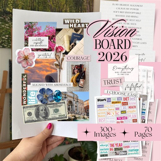 Vision Board 2026 Vision Board Kit Vision Board Printables 2026 Vision Board Vorlage Manifestation Board Neujahr - Etsy.de
